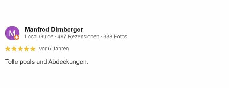 Bewertung Poolüberdachung 1998.11 Manfred Dirnberger